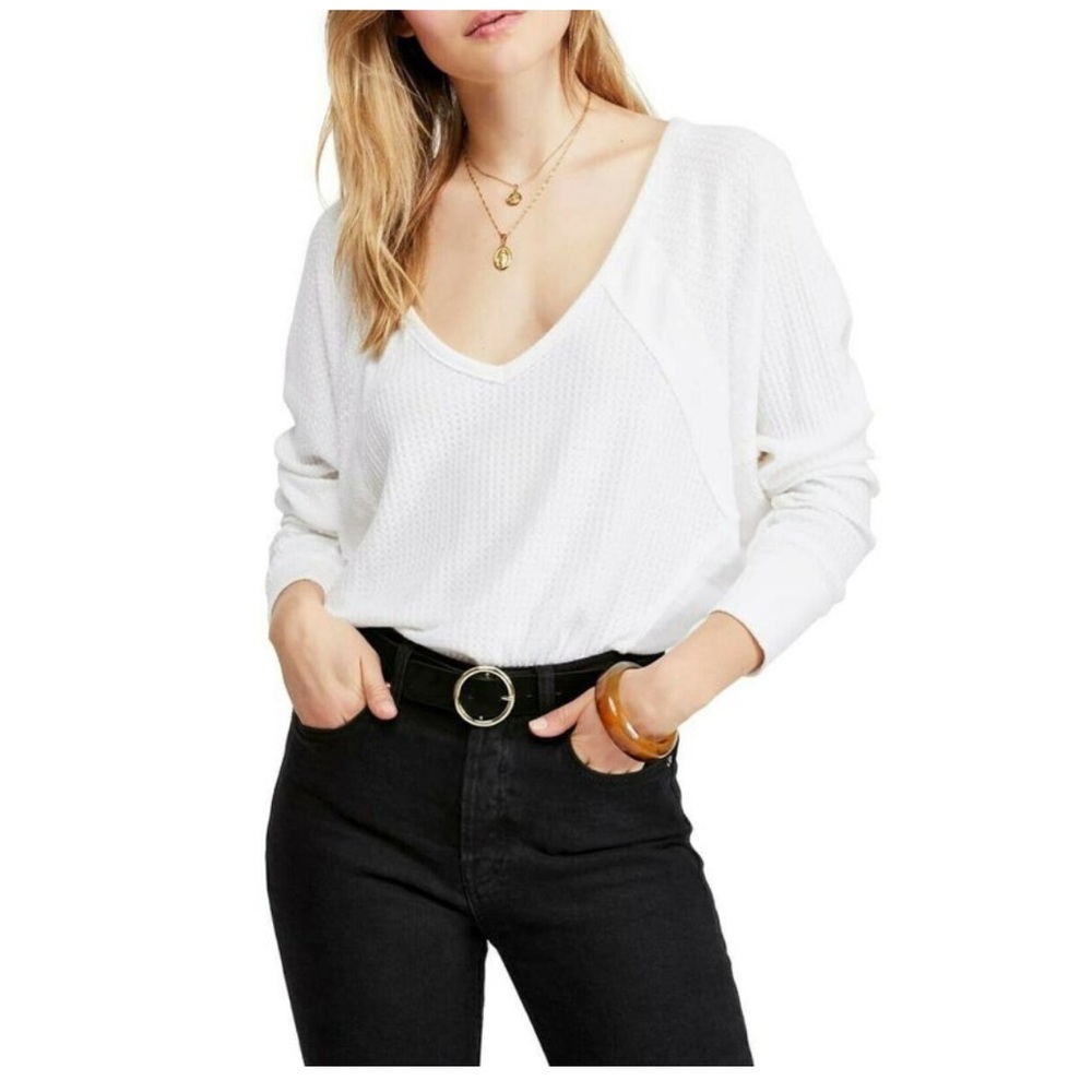 Free People Waffle Long Sleeve 🤍